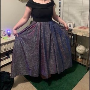 Black and iridescent prom dress